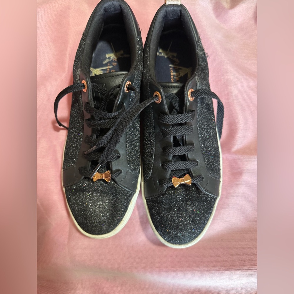 Ted Baker Black Sneakers with Gold Glitter